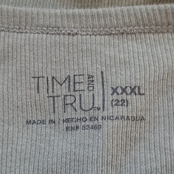 Time and Tru Women's Olive Green T-Shirt 3X (22) 100% Cotton Momcore Earthy Soft - Picture 3 of 6